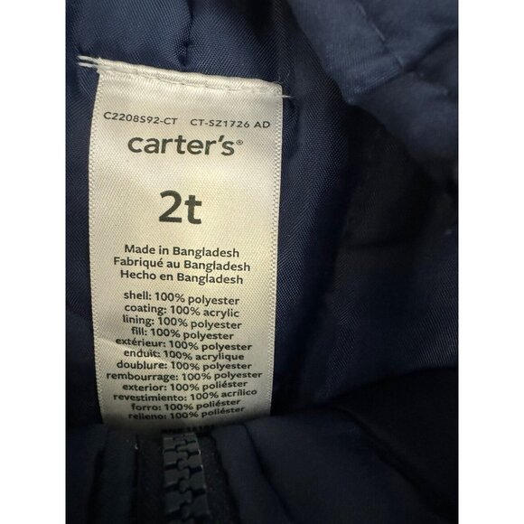 Carter’s Size 2T Navy Blue  Adjustable Snow Bibs Pants - Picture 4 of 6